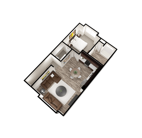 a small floor plan of a home with a bathroom and a living room